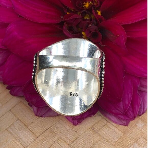 925 Sterling Black Onyx Poison Ring  Size 7 - Picture 7 of 7